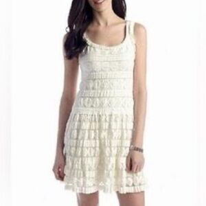 Max Studio ivory lace textured dress Vintage Size M